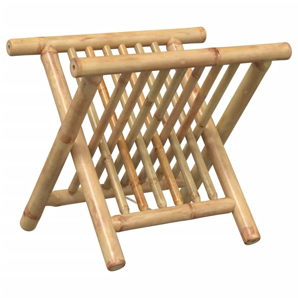 Amazon｜vidaXL マガジンラック 42x30.5x34.5 cm 竹製, ストレージ